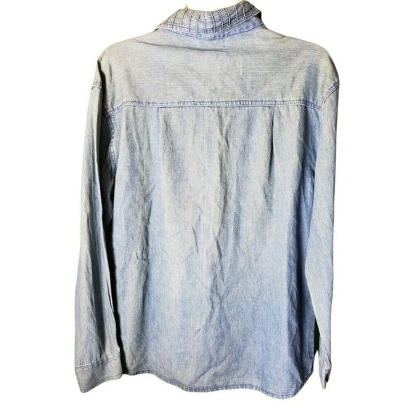 Sara Studio Womens Denim Top S Safari Zoo Animals Vintage Long Sleeve NWT Cotton - Picture 2 of 8